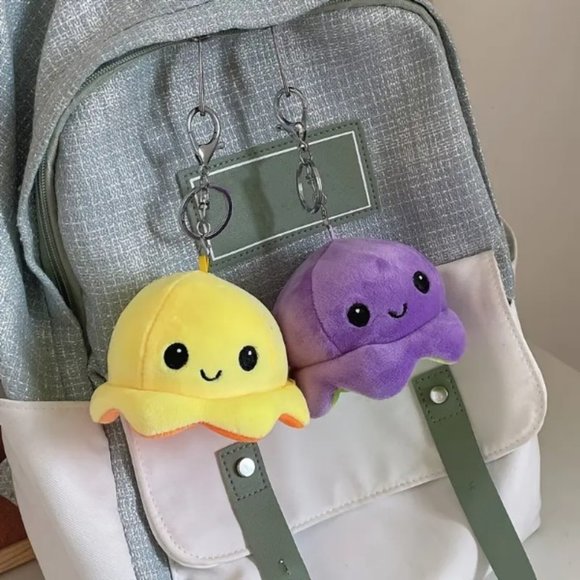 Octopus Plush Reversible Mood Keychain/Purse Charm, NWOT - Picture 3 of 8